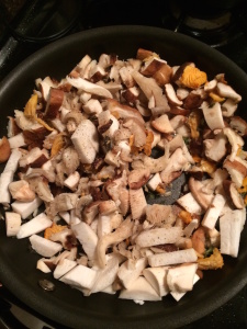 wild mushrooms for risotto sauteed