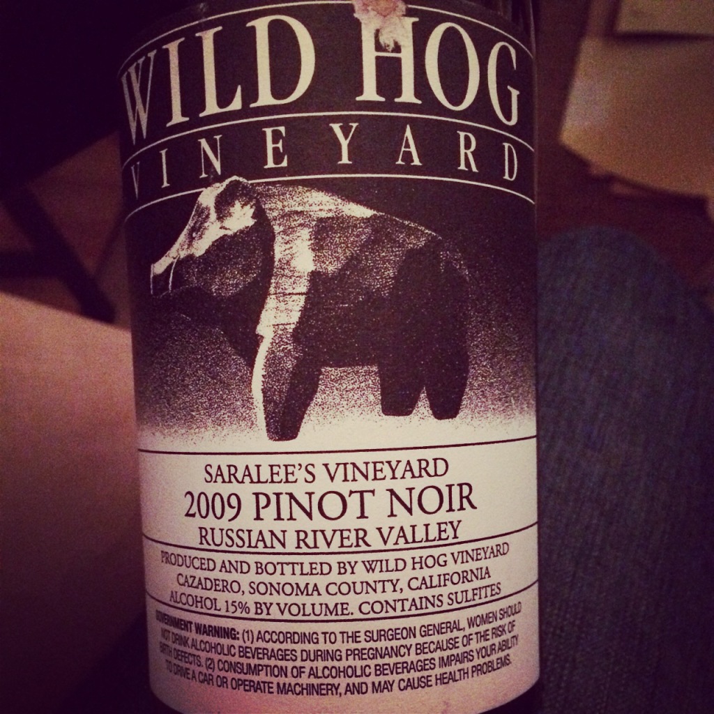 Wild Hog 2009 Saralee’s Vineyard Pinot Noir- Thanksgiving Wine Review!